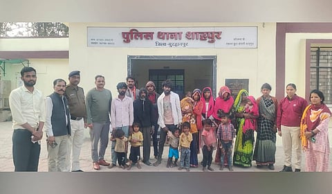 The 17 tribals rescued from sugarcane field in Maharashtra.