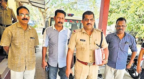 Probe team led by Vadakkekara SHO K R Biju with the chargesheet