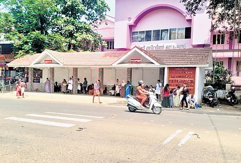 The new bus shelter at Kodungallur Mini Civil Station features an FM radio and breastfeeding room