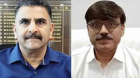 Former Punjab Vigilance Chief Varinder Kumar (L) and Deputy Commissioner of Muktsar, Rajesh Tripathi.