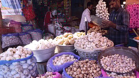 A garlic shop in Madurai
