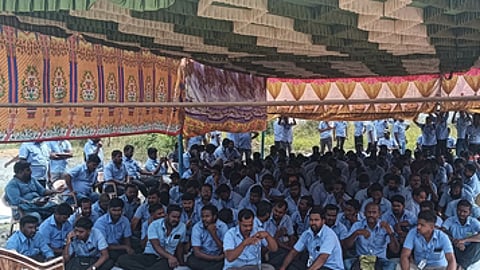 Samsung workers protested in Kancheepuram