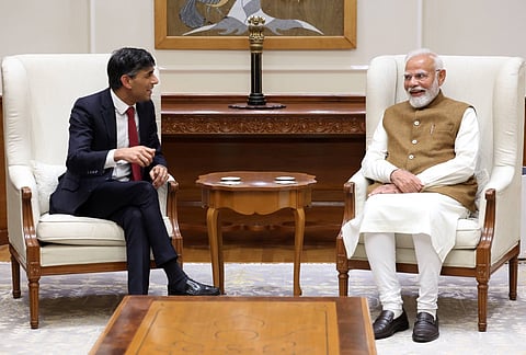 Rishi Sunak with PM Modi