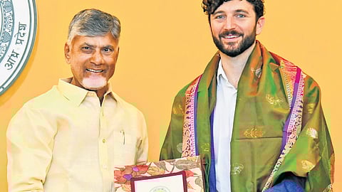 A delegation of Pegasus Capital Advisors met Chief Minister Nara Chandrababu Naidu at the State Secretariat on Wednesday