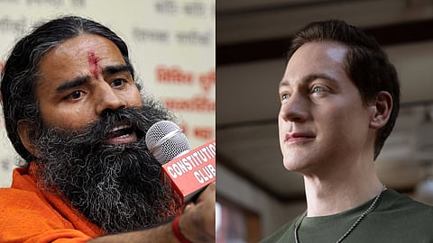 Yoga Guru and Patanjali founder Ramdev, US millionaire Bryan Johnson