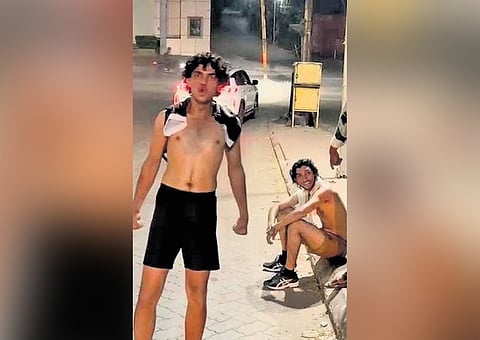 Salman Faris and Sarwan after finishing the race