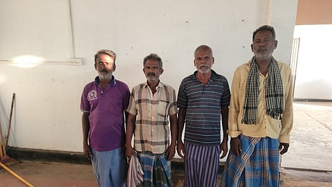 Four of the fisherman arrested by the Sri Lnakan Navy