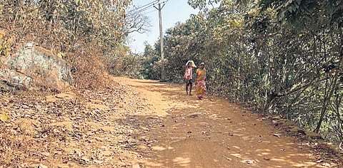 Road to Lulung village, which is in a dilapidated condition.