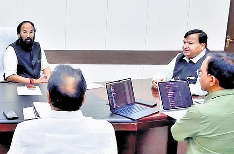 Irrigation Minister N Uttam Kumar Reddy alleged that gross injustice was done to Telangana in river water sharing during the BRS regime.