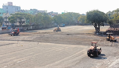 Broadway bus terminus site near the Royapuram flyover