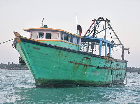 The Sri Lankan Navy apprehended one Indian fishing boat carrying eight fishermen from Rameswaram for allegedly crossing the IMBL.