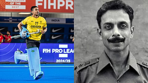 Indian goalkeeper Suraj Karkera is inspired by decorated Army Major Ian Cardozo (R)