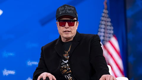 Elon Musk speaks at the Conservative Political Action Conference, CPAC, at the Gaylord National Resort & Convention Center on Thursday, Feb. 20, 2025.