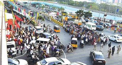 Deputy CM Udhayanidhi Stalin inaugurated the flyover at Thiruvanmiyur.