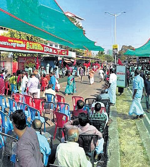 The agitation organised by CPM by blocking the road in Kannur on Tuesday