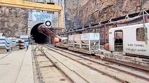 The Srisailam Left Bank Canal (SLBC) project site where a portion of the tunnel collpased, in Nagarkurnool district, Wednesday, Feb. 26, 2025.