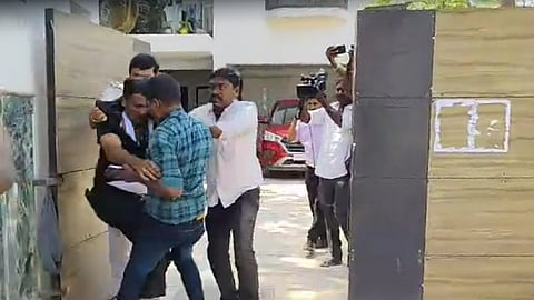 Security guard Amalraj and Seeman's aide, Subakaran, were arrested after a scuffle with the police at Seeman's residence. Amalraj was booked for attem