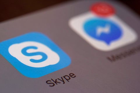 The icon for Microsoft's Skype app on a smartphone.