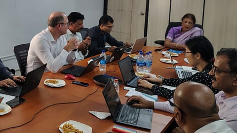 A World Bank team met with officials of the Amaravati Development Corporation on Tuesday to review the progress of various infrastructure projects.