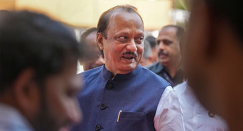 Maharashtra Deputy CM Ajit Pawar arrives for the Budget session of the state Assembly, at Vidhan Bhavan in Mumbai, Monday, March 3, 2025.