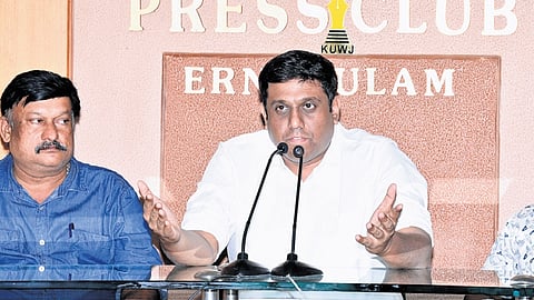 District Collector N S K Umesh addressing the media at the Ernakulam Press Club
on Wednesday
