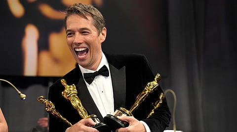 Sean Baker, winner of the awards for best original screenplay, best film editing, best director, and best picture for "Anora," attends the Governors Ball.