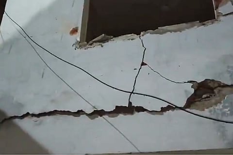 The portion of the building damaged by the blast