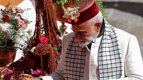 Prime Minister Narendra Modi During a one-day winter visit to Uttarkashi.