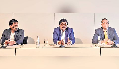 Tourism Minister Kandula Durgesh speaking at the ITB Berlin.