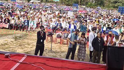The demonstration by the Arunachal Christian Forum