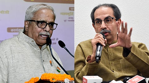 (L-R) A collage of RSS leader Suresh Bhaiyyaji Joshi and Shiv Sena (UBT) chief Uddhav Thackeray.