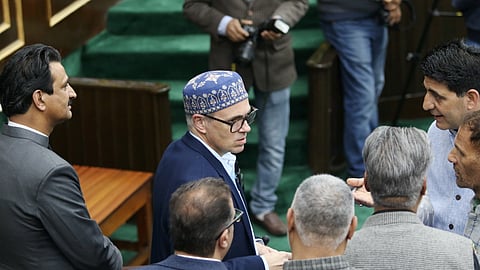 Jammu and Kashmir Chief Minister Omar Abdullah during the Budget session of J&K Assembly, in Jammu, Friday, March 7, 2025.