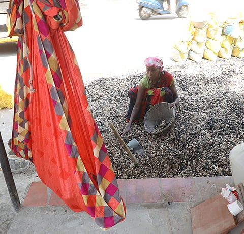 Image of a woman at a limestone unit used for representational purposes