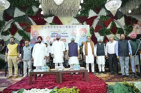 Punjab Congress leaders at the launch of the ‘Judega Block, Jittegi Congress’ campaign