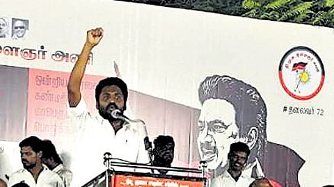 A public meet held by DMK youth wing at Kodambakkam in Chenna.