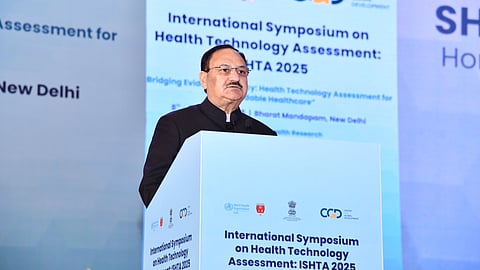 Union Health Minister JP Nadda speaks at the inauguration of the third International Symposium on Health Technology Assessment (ISHTA 2025).