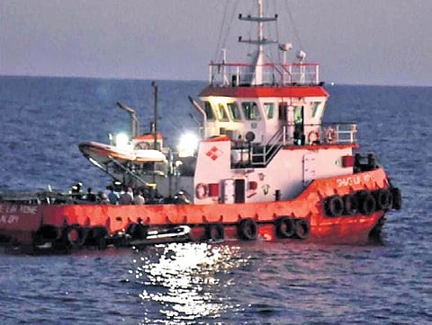 Joint anti-narcotics operation, the Indian Coast Guard (ICG) and the Directorate of Revenue Intelligence (DRI) seized 30kg of hashish oil worth Rs 32.95 crore from a tugboat