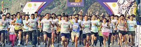 Participants at the Karnataka State Police Run 2025 in Bengaluru on Sunday