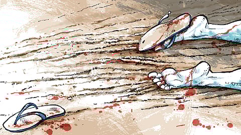 Police reached the spot and took the injured person to the hospital, but he died during treatment, police sources said.