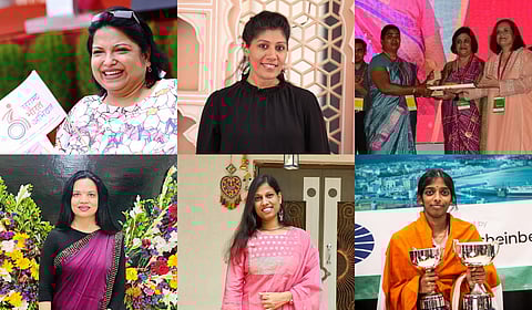 (Clockwise from top left) Anjlee Agarwal, Ajaita Shah, Anita Devi, Vaishali Rameshbabu, Shilpi Soni and Elina Mishra.