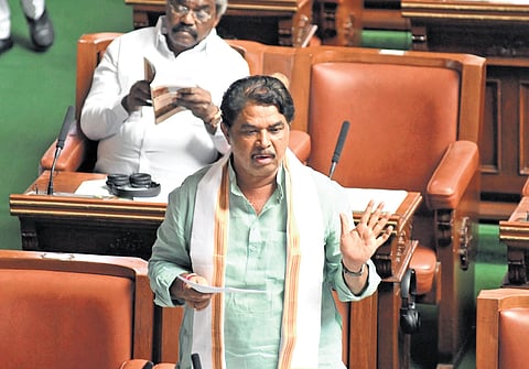 Leader of Oppostion R Ashoka in the Assembly on Monday