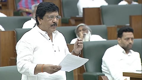 Minister Kandula Durgesh during the assembly session.