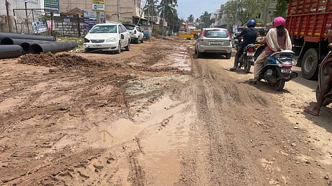 UGD work has reduced the KNG Pudur-Subramaniyampalayam state highway stretch unmotorable condition.