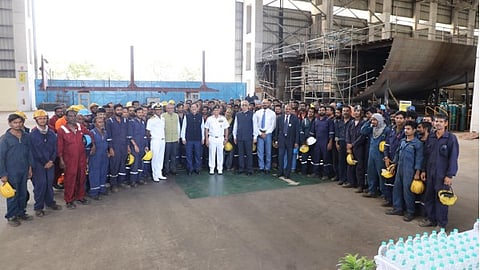 The ceremony took place in the presence of Vice Admiral Rajaram Swaminathan, Controller Warship Production & Acquisition, and senior officials from the Indian Navy, Hindustan Shipyard Limited (HSL) and L&T.