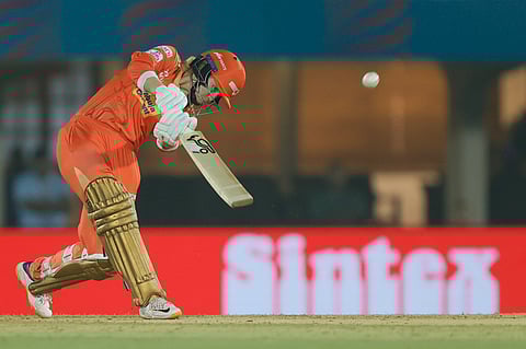 Gujarat Giants' Phoebe Litchfield in action against Mumbai Indians on Thursday