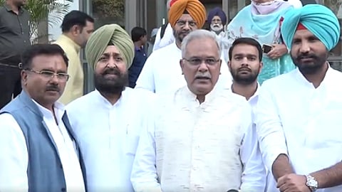Bhupesh Baghel and other Congress leaders at New Delhi