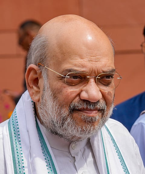 Union Home Minister Amit Shah during the Budget session of Parliament, in New Delhi, Tuesday, March 11, 2025.