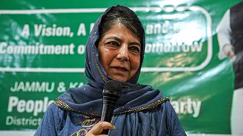 Former Jammu and Kashmir Chief Minister and Peoples Democratic Party (PDP) President Mehbooba Mufti.