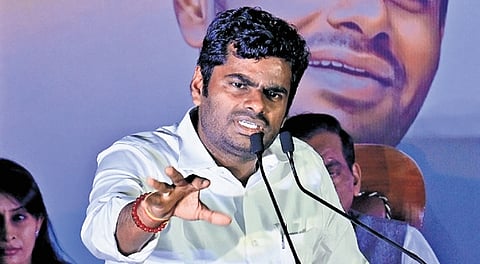 TN BJP chief K Annamalai addresses students in Bengaluru on Friday | Shashidhar Byrappa