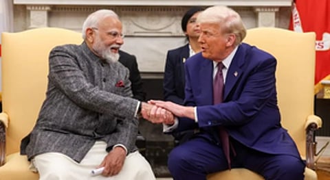 PM Modi joins Trump-owned Truth Social platform after US President shares podcast link.